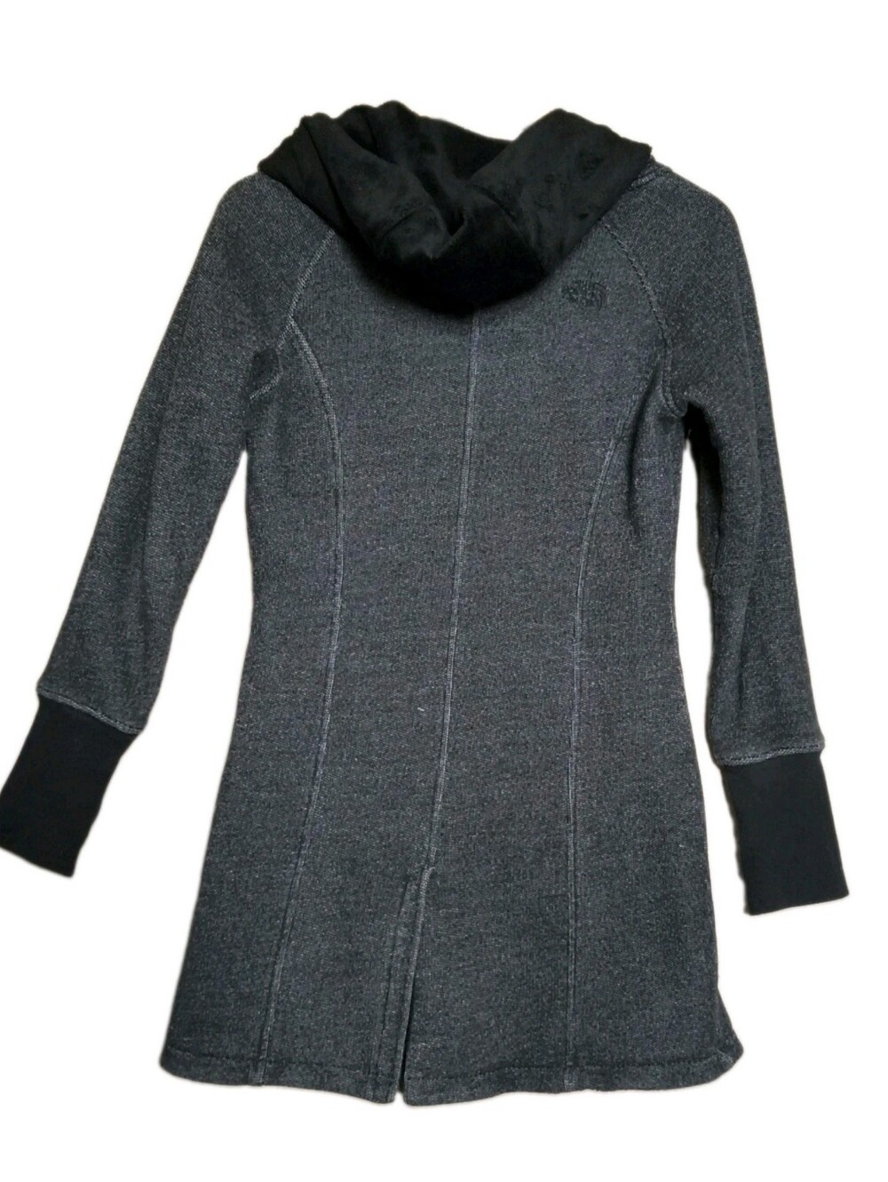 The North Face Women’s Gray Hooded Snap Jacket Lined Slim Mid-Length Sz S - Picture 12 of 13